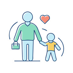 single parent icon, single parent vector illustration-simple illustration of single parent, perfect for single parent logos and icons