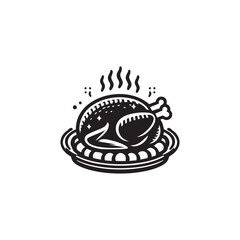 Roasted Turkey icon vector symbol design illustration