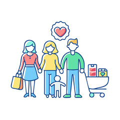 family shopping icon, family shopping vector illustration-simple illustration of family shopping, perfect for family shopping logos and icons