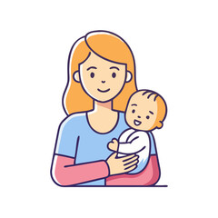 mother and baby icon, mother and baby vector illustration-simple illustration of mother and baby, perfect for mother and baby logos and icons