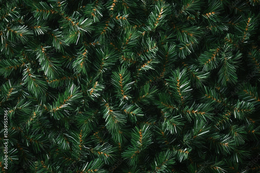 Aufkleber a detailed view of a bunch of pine trees with needles and branches