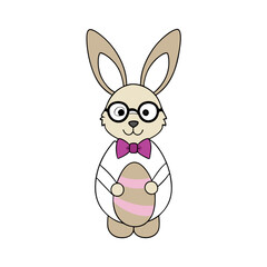 easter bunny with eggs