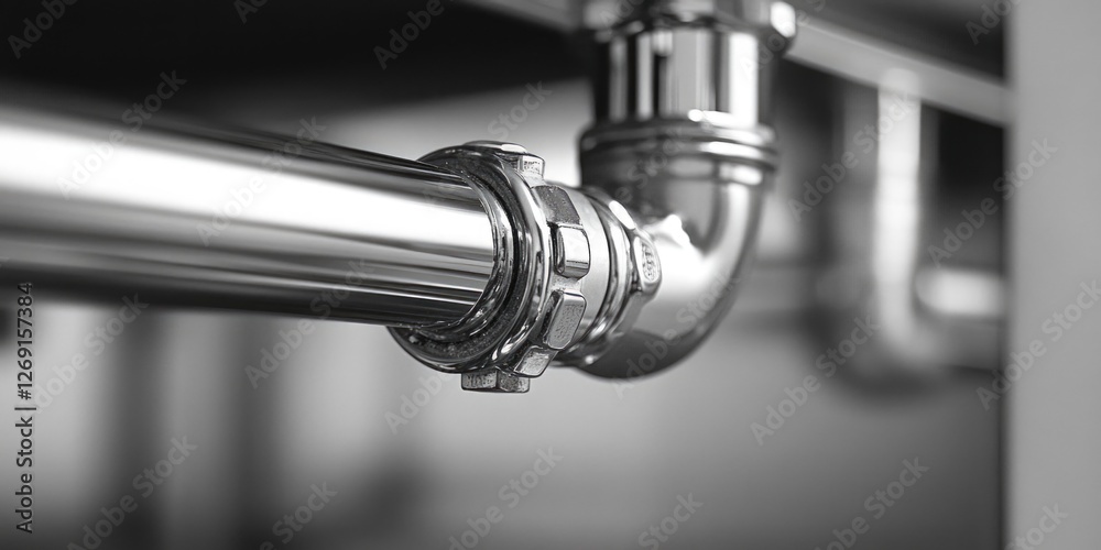Poster close-up view of a metal pipe handle