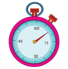 Cute cartoon hand drawn vector stop watch clipart.