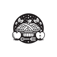 Apple Pie silhouette vector icon symbol design illustration.