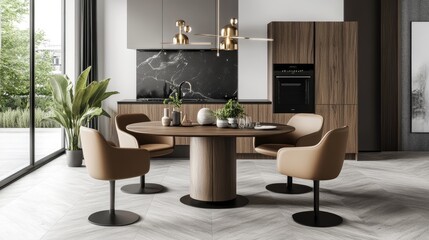 A practical, space-saving dining table with a sturdy extension mechanism and a timeless wood finish.