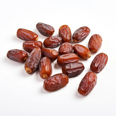 Medjool Dates Closeup of Sweet Brown Dates on White Background