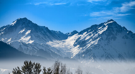 mountains in the snow