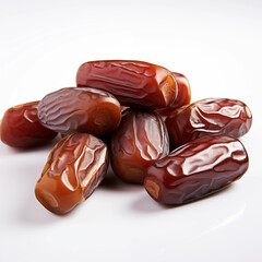Closeup of Medjool Dates on White Background