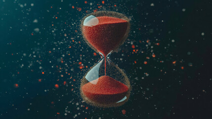 Hourglass: Time slipping away, each grain a reminder of the present moment.