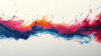 Fototapeta premium Vibrant abstract waves of color blending together, creating a dynamic flow on a smooth surface