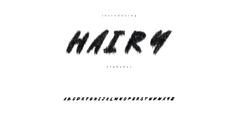 Fototapeta premium Hairy Furry Textured Font – Unique Spooky Display Typeface