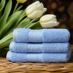 towels and flower