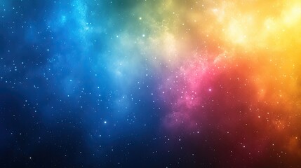Obraz premium Vibrant cosmic nebula with a spectrum of colors blending into a starry night sky backdrop
