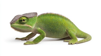 Fototapeta premium Chameleon's active movement natural habitat animal photography studio environment side view wildlife concept