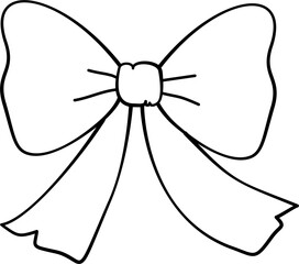 Handdrawn Line Art Bow Tie Coquette Girly Illustration