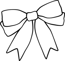 Handdrawn Line Art Bow Tie Coquette Girly Illustration