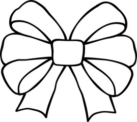 Handdrawn Line Art Bow Tie Coquette Girly Illustration