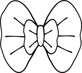 Handdrawn Line Art Bow Tie Coquette Girly Illustration