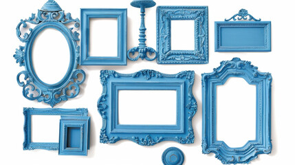 set of blue frames