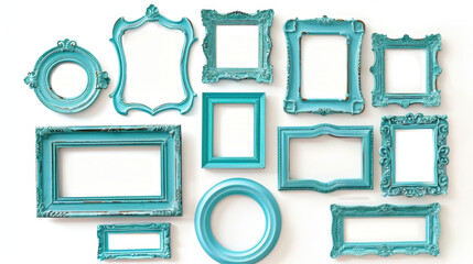 set of blue frames