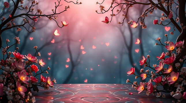 Romantic Valentine’s Day in the Wild: Jungle Flowers, Happy Birds, and Heartfelt Love Blossoming in Nature’s Embrace ai.
- Powered by Adobe