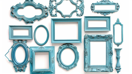 set of blue frames