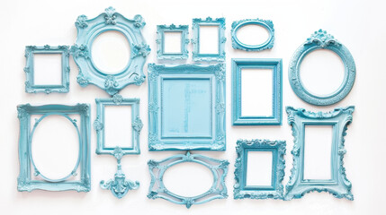 set of blue frames