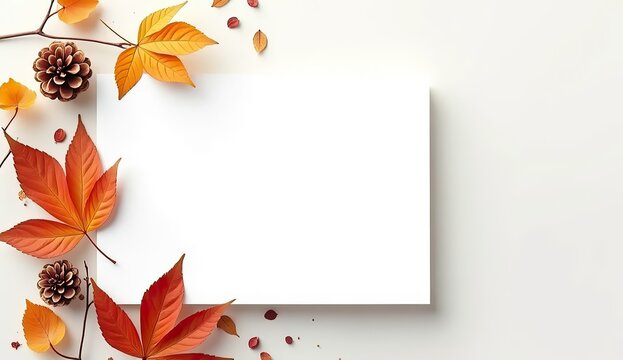 elegant fall foliage backdrop for seasonal cards