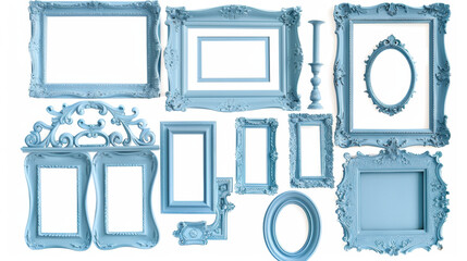 set of blue frames