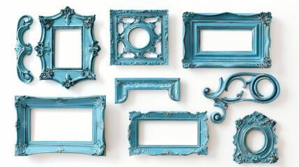 set of blue frames