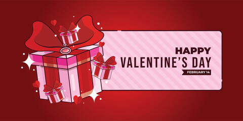 Valentine's Day gift vector. vector illustration. Can be used for banners, backgrounds and events