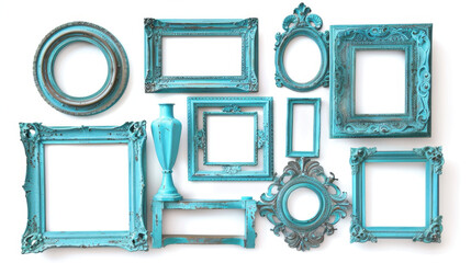 set of blue frames