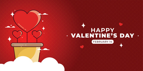 Valentine's Day. vector illustration. heart and cloud icon concept. Can be used for banners and business purposes