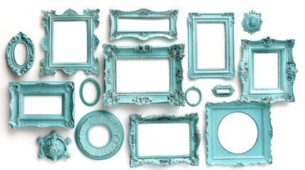 set of blue frames