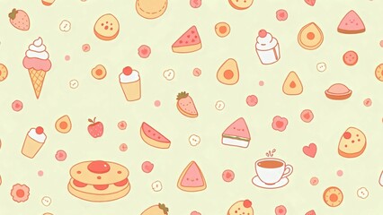 Adorable Food Wallpaper, Playful Food Background, Cozy Food Wallpaper, Dreamy Food Background