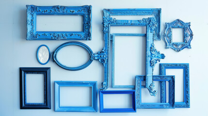 set of blue frames