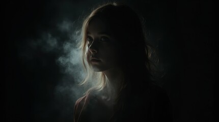 Fototapeta premium Mysterious Woman with Luminous Aura