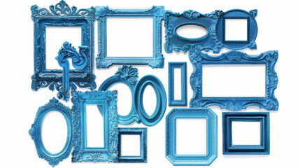 set of blue frames