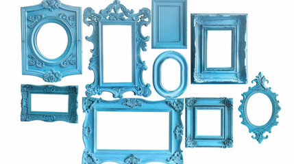 set of blue frames