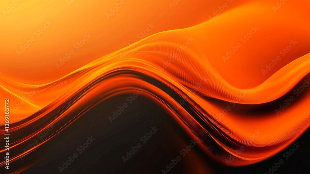 Poster A captivating display of orange and black hues blends seamlessly, creating a fluid wave of color that evokes passion and energy, perfect for artistic inspiration or digital design projects