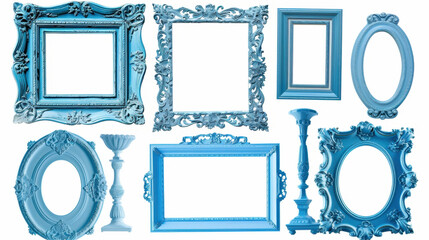 set of blue frames