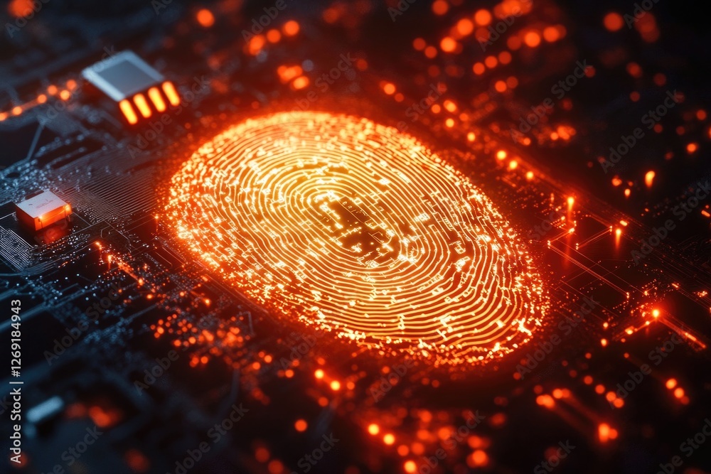 Poster fingerprint on top of a circuit board