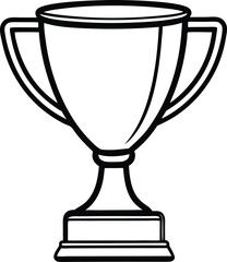 Gold trophy cup isolated on vector art illustration