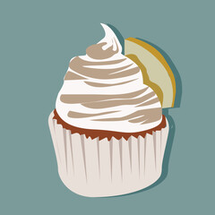 vanilla cupcake with frosting round