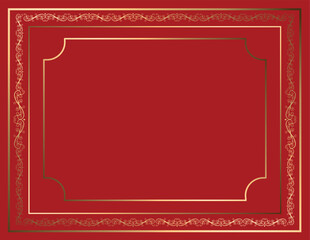 Happy chinese new year luxury red picture frame