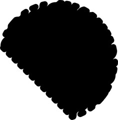 Black silhouette of a scalloped shape with wavy edges. Perfect for labels, frames, stickers, templates, and design elements.