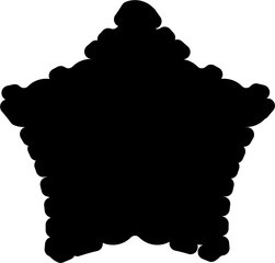 Black silhouette of a scalloped shape with wavy edges. Perfect for labels, frames, stickers, templates, and design elements.