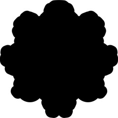 Black silhouette of a scalloped shape with wavy edges. Perfect for labels, frames, stickers, templates, and design elements.