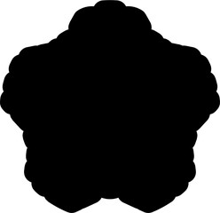 Black silhouette of a scalloped shape with wavy edges. Perfect for labels, frames, stickers, templates, and design elements.